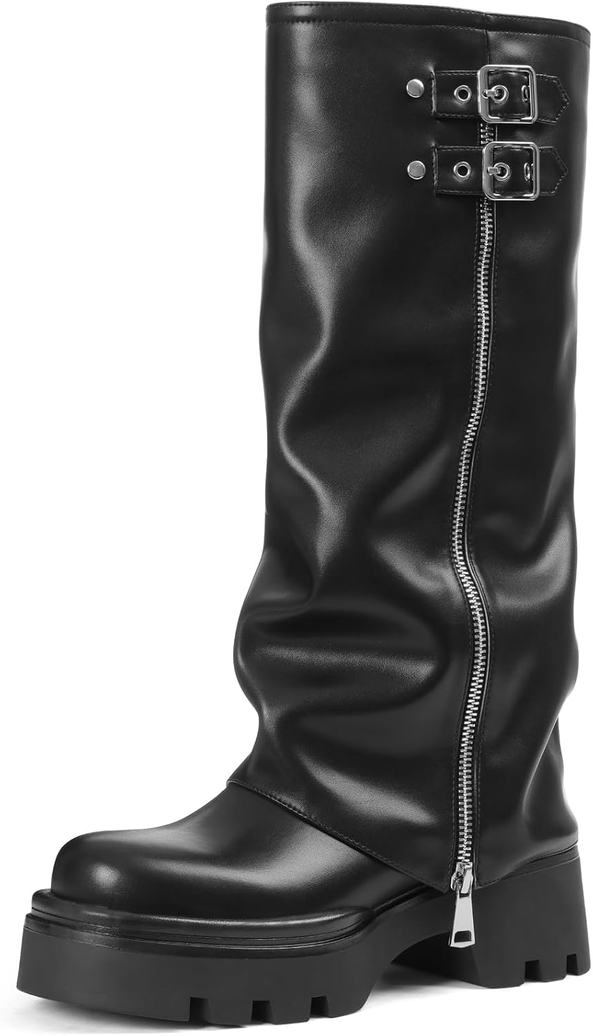 Women's Knee High Boots - Comfortable Leather Design