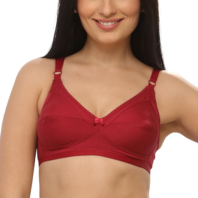Women's Cotton Non Padded Wire Free Full Coverage Bra