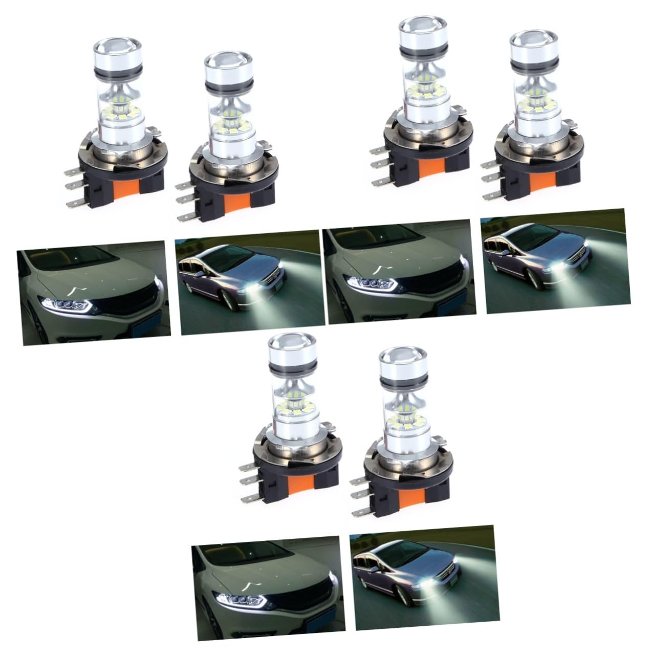 ULTECHNOVO 3piezas Bombillas Led De Leds Para Coche Luz De Niebla y Luz De Cruce Instalación Fácil Reemplazo Frío Duración De Horas