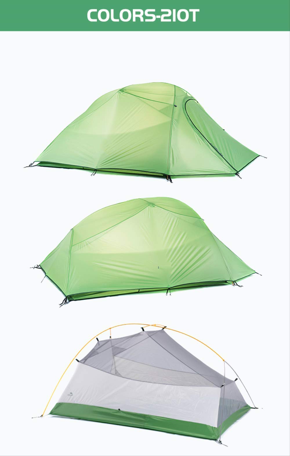 Tenda BAJIE 3 serie esterna ultraleggera grande tenda glamping invernale 4 stagioni tenda da campeggio professionale a doppio strato 210 t verde