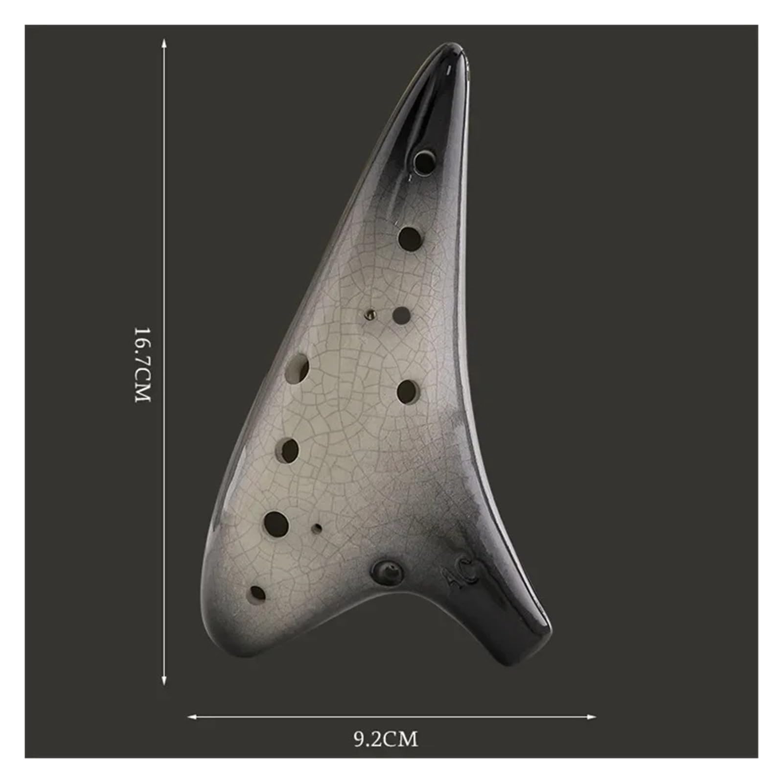 Ocarina Ceramica Alto C Ocarina 12 fori Alto C Toni Crackle Modello Ceramica Gradiente bicolore Flauto Fluta Strumenti professionali per Principianti Adulti