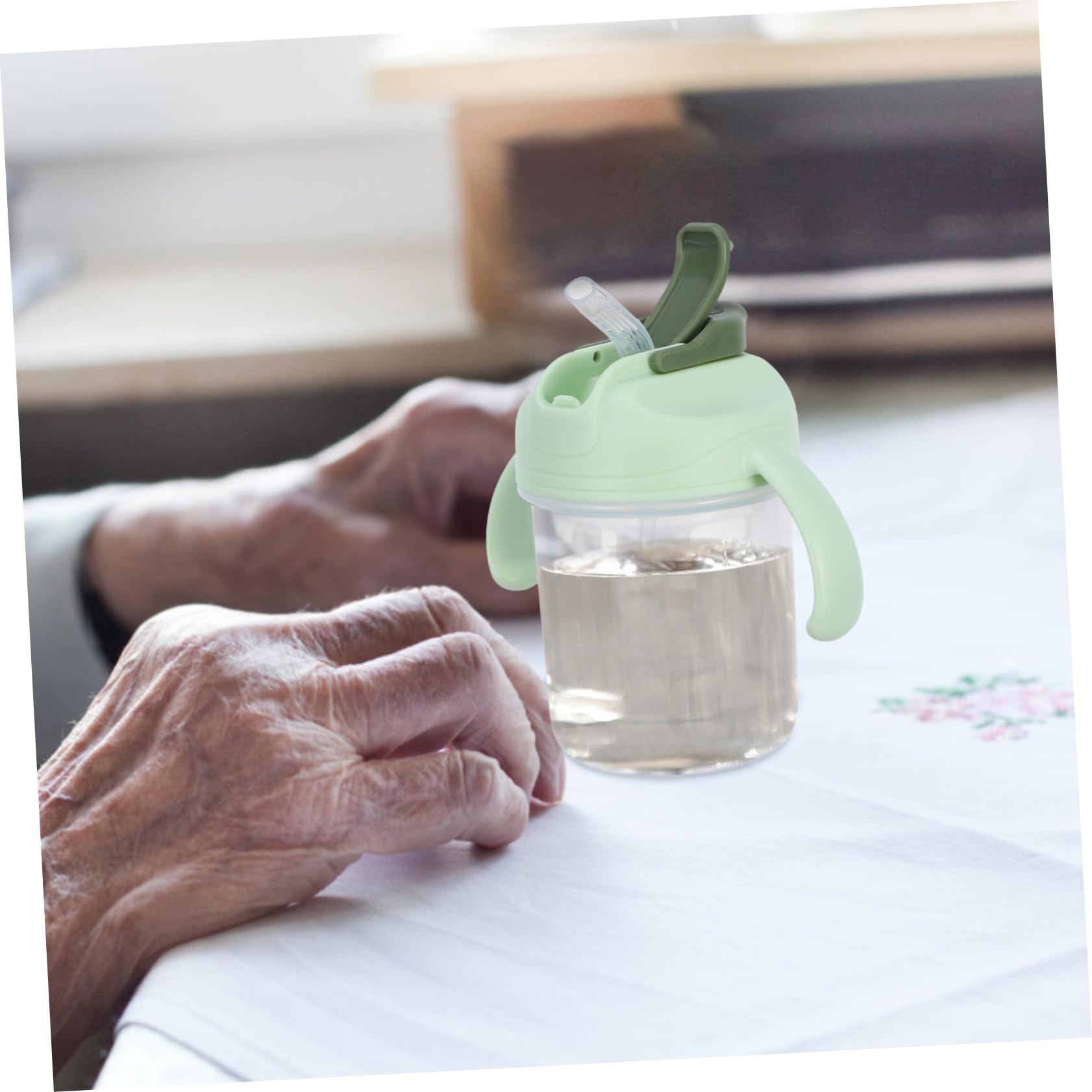 4 Vasos De Agua Para Ancianos Vasos Para Pacientes Portátiles Con Pajita Para Adultos Con Pajita Para Personas Con Discapacidad Para Adultos Con Asa