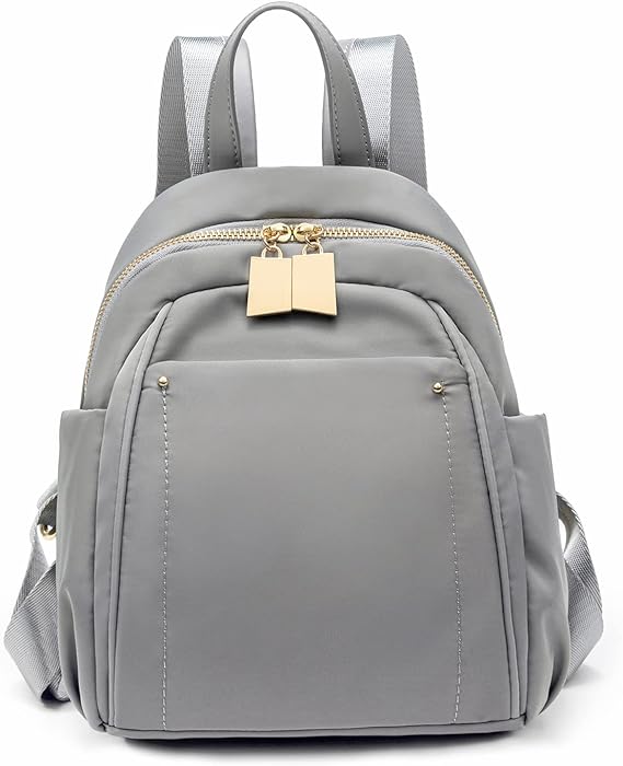 Amazon Co Jp Sunluto リュック レディース 可愛い おしゃれ シンプル ミニバッグ 小さめ 8個ポケット 大容量 バックパック 大人 個性 防水 軽量 防犯 通勤 旅行 オックスフォード Pu生地 グレー シューズ バッグ