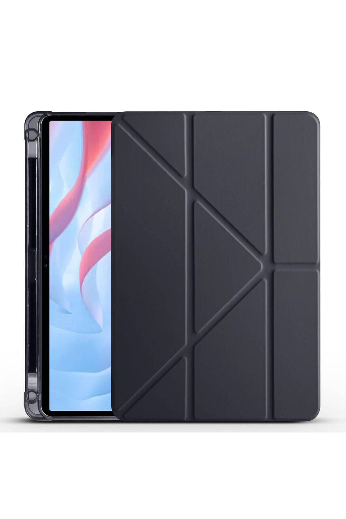CONSTRAIN - Huawei Honor Pad X9 11.5 Inç ile Uyumlu Kalem Bölmeli Standlı Kılıf Nano Ekran Koruyucu Kalem - Siyah
