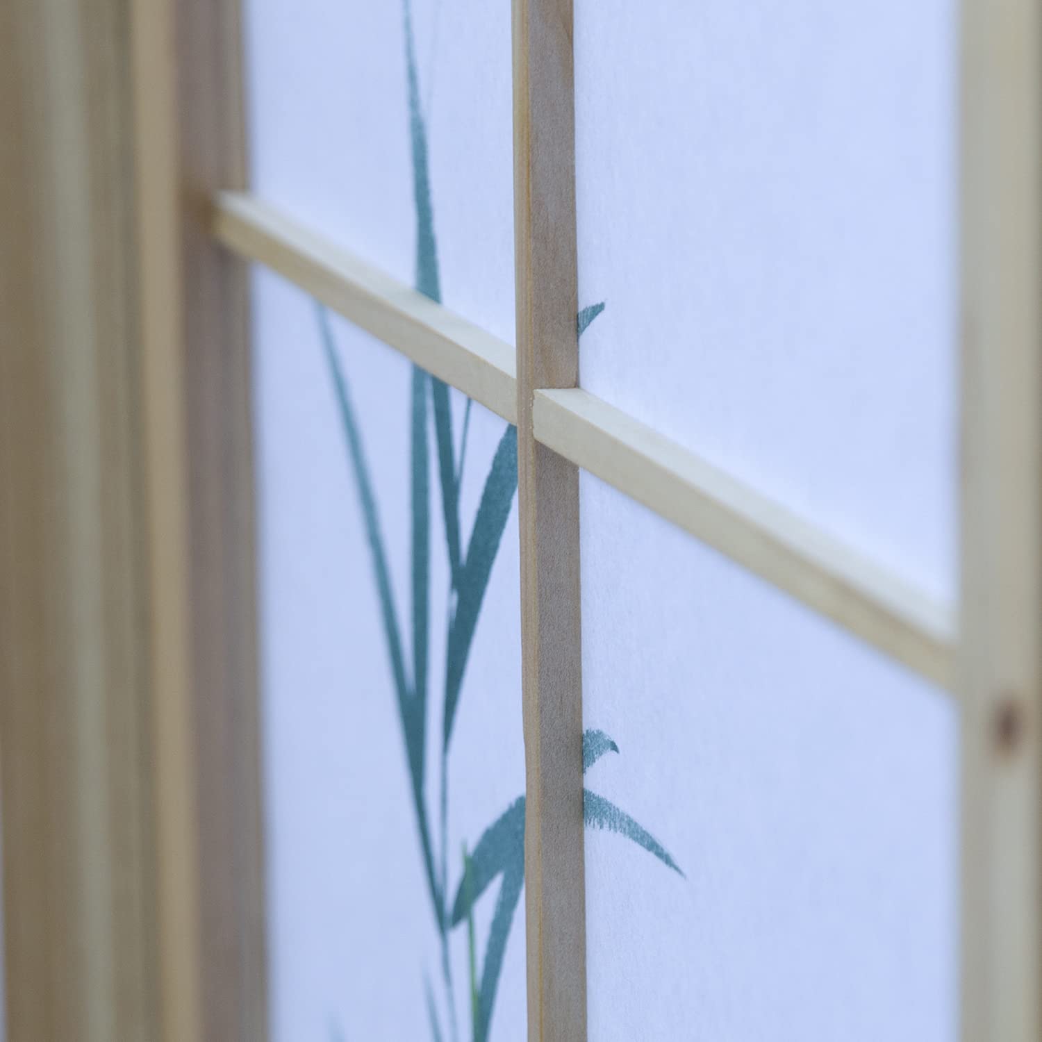 Homestyle4u 266, séparateur de pièce en Bois à 5 Panneaux - Paravent Pliable - Paravent Mobile - en Papier Shoji - Bambou