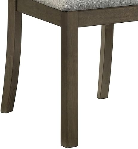 Miniatura 5 de Juego de 2 sillas de comedor con respaldo de listones y asiento de tela, juegos de sillas de mesa de cocina para habitación, sala de estar,