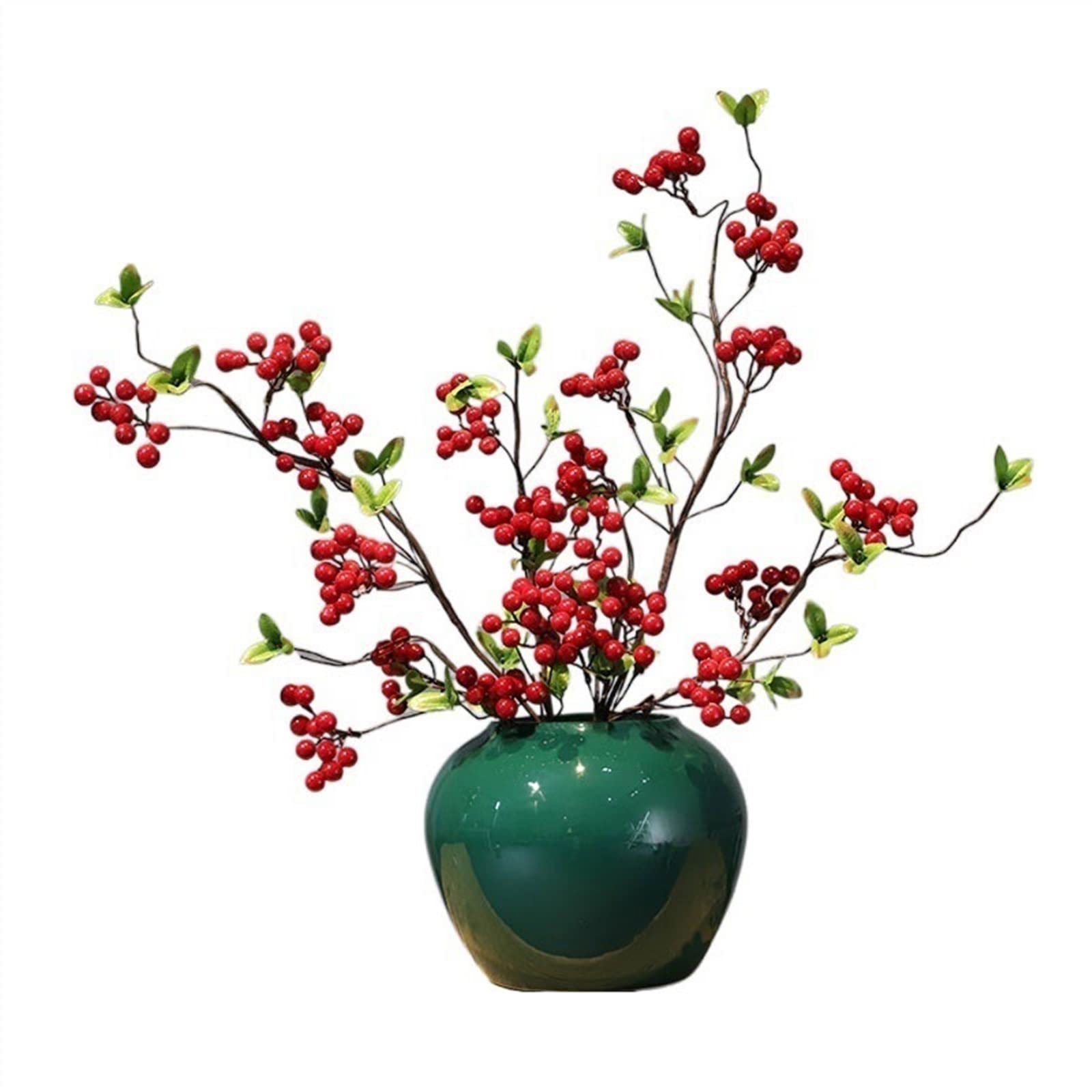 XDLEDMKIZ Artificial Flowers Indoor Ceramic Vase Zen Artificial Plant Decoration Flower Arrangement Suit Artificial Flower Autumn Indoor Home Decoration Artificial Flower