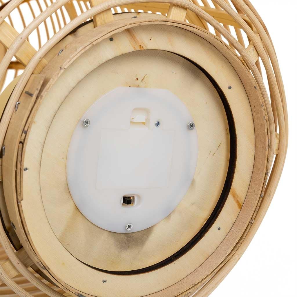 WANDERLUST DECO Farol portavelas con Vela LED de bambú y ratán Marrón d29x48