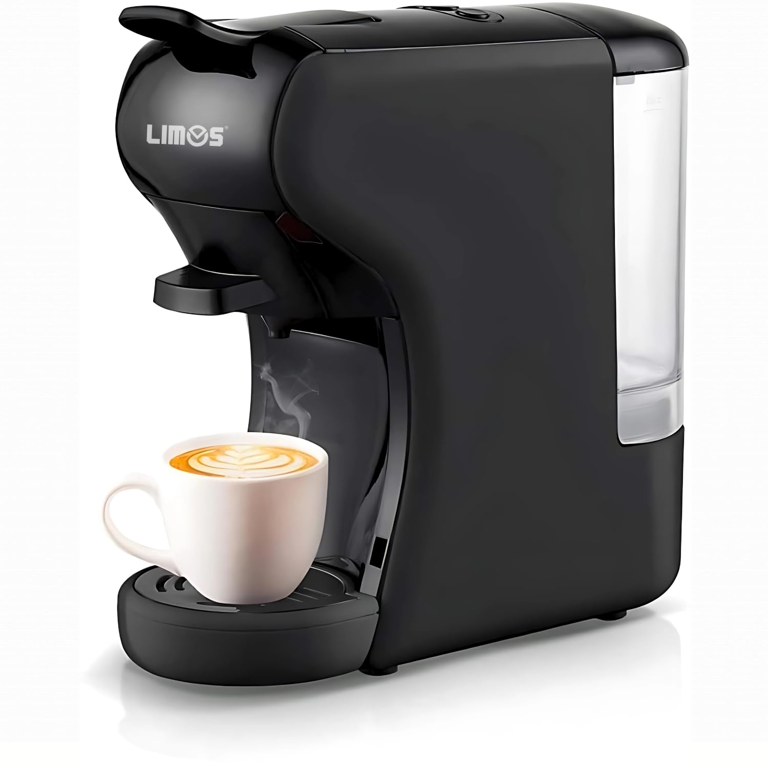 LIMOS3-in-1 Capsule Coffee Machine – Compatible with Multiple Capsule Types & Ground Coffee | 19-Bar Pressure | 600ml Water Tank | Fast Heating | Compact Espresso Maker for Home & Office