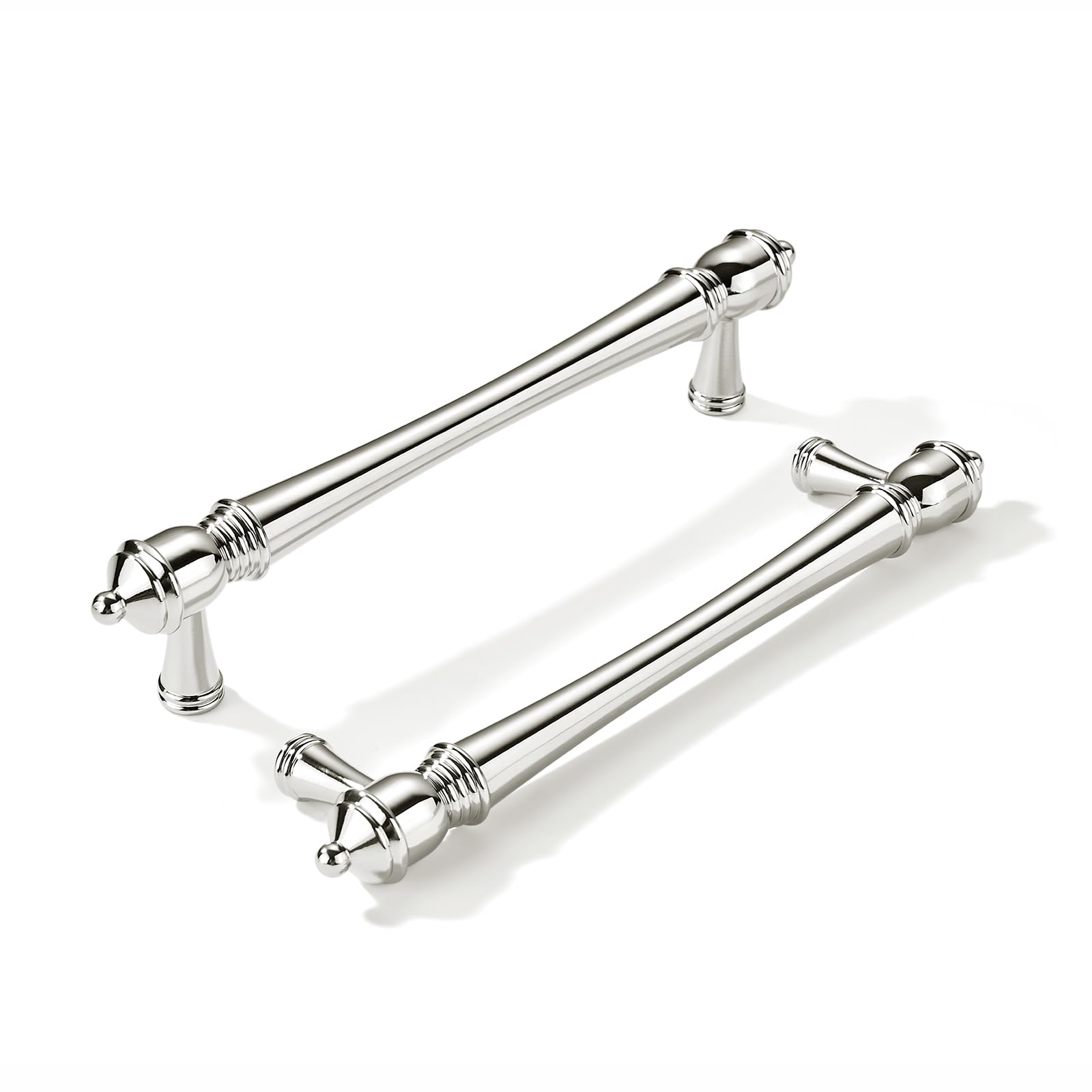 KHTUMEWARE-80419 Polished Nickel Cabinet Pulls CTC 5 in (128 mm) 10-Pack