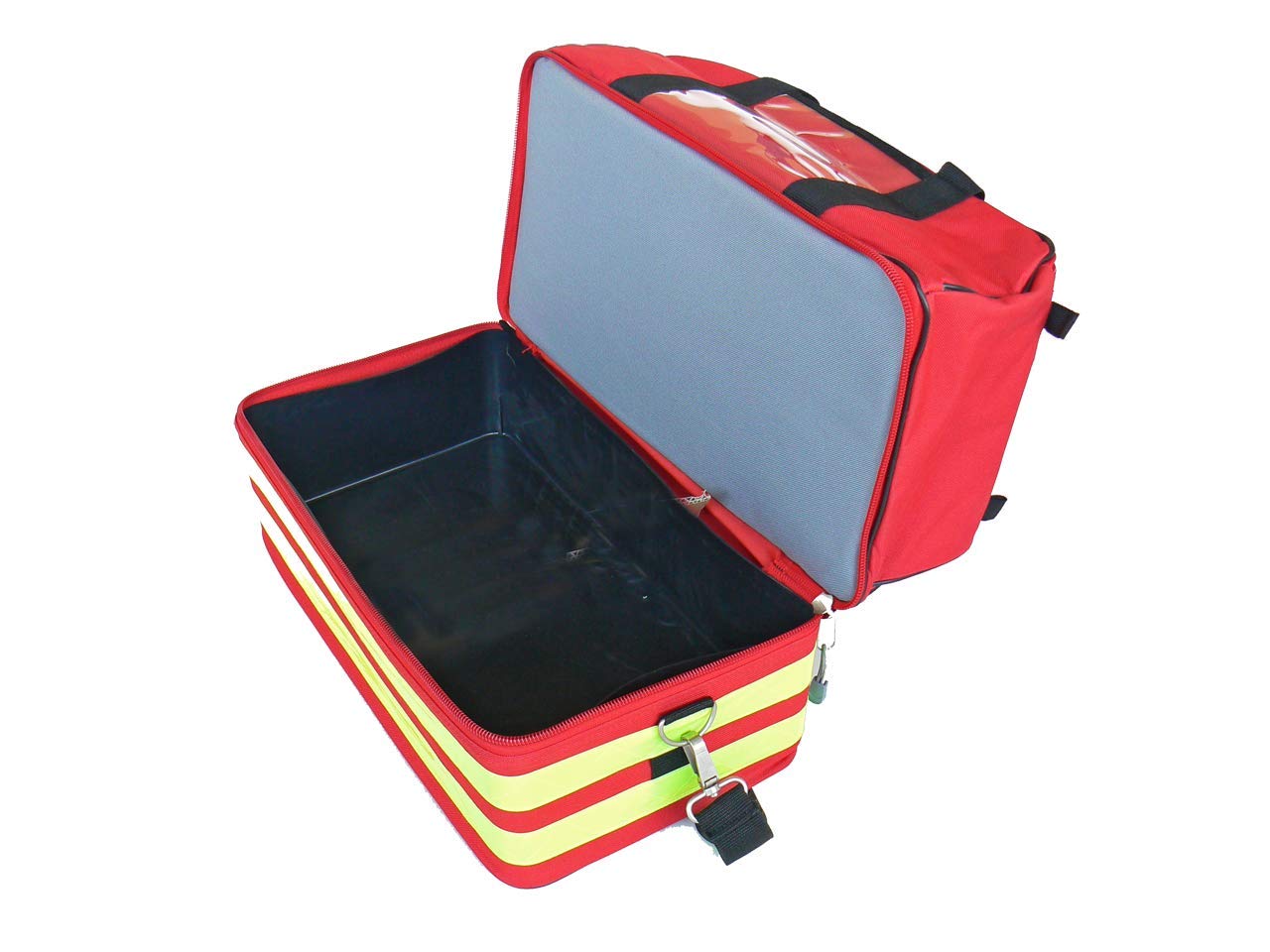 GIMA Life-2, Bolsa grande de color rojo, para emergencias, traumatismos, rescates, médicos, primeros auxilios, enfermeros, paramédico, con diversos bolsillos, 47,5 x 33 x 30 cmBeca life
