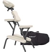 Dopinmin Portable Massage Chair Tattoo Chair, Foldable Therapy Chairs with Adjustable Face Cradle, High-Density Cushion, Spa Salon Massage Chairs with Carrying Bag Cream
