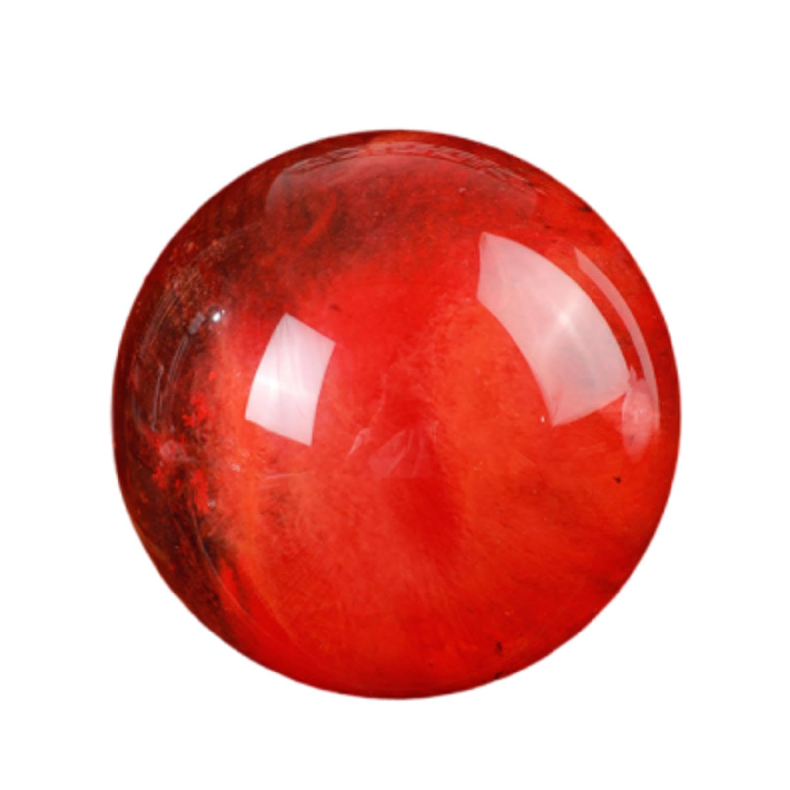 SMGLRUEAT red Crystal Ball Ornaments, red Crystal Ball Crafts, Crystal raw Stone, Office Tea Room, Feng Shui Ball, Home Decoration,3cm