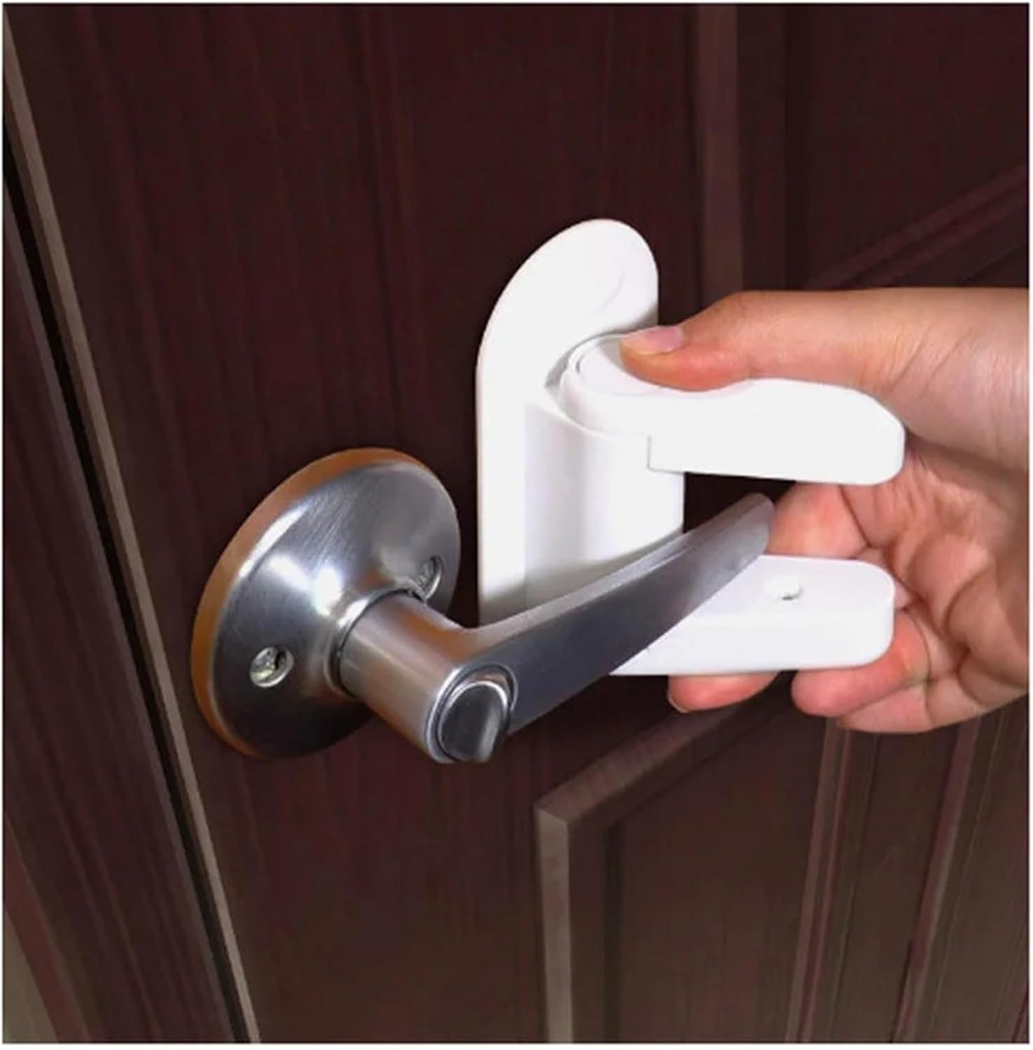 Universal Door Lever Lock Child Rotation Proof Professional Door Adhesive Security Latch Multi-Functional 1Pcs(A)