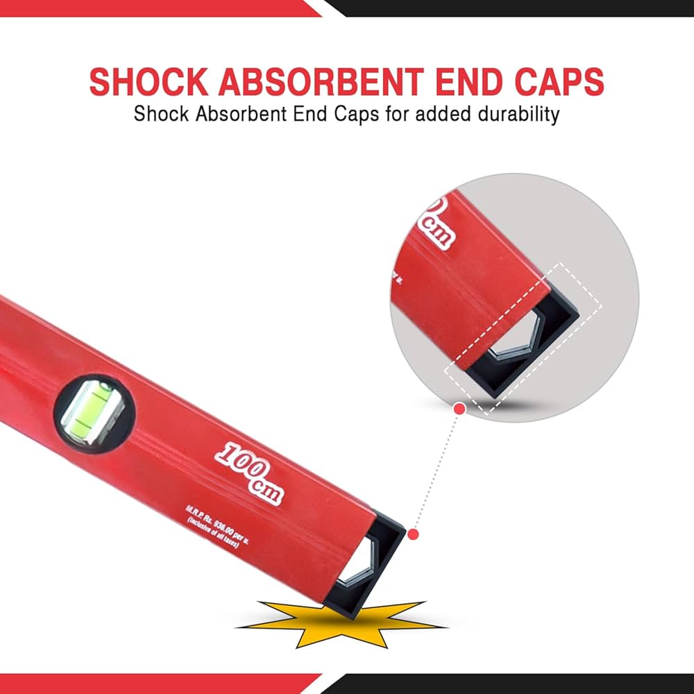 FREEMANS Box Section Aluminum Spirit Level with Magnet 100cm