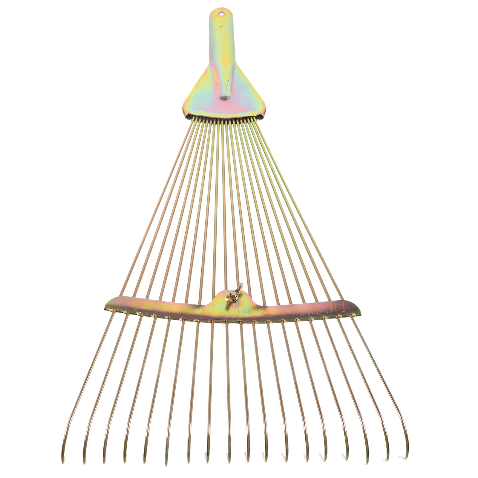 DOITOOL Gartenrechen aus Stahl mit Faltbarem Kopf Kleiner Rasenrechen für Laub und Gras Robuster Drahtrechen für Garten und Rasenpflege