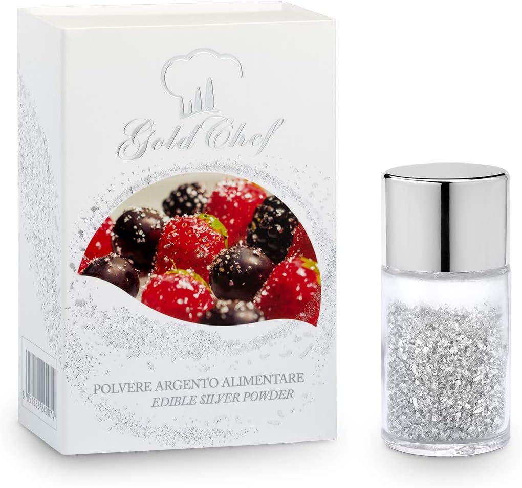 Giusto Manetti Battiloro - Edible Silver Food Drink - In Shaker - Pure Silver - 125mg