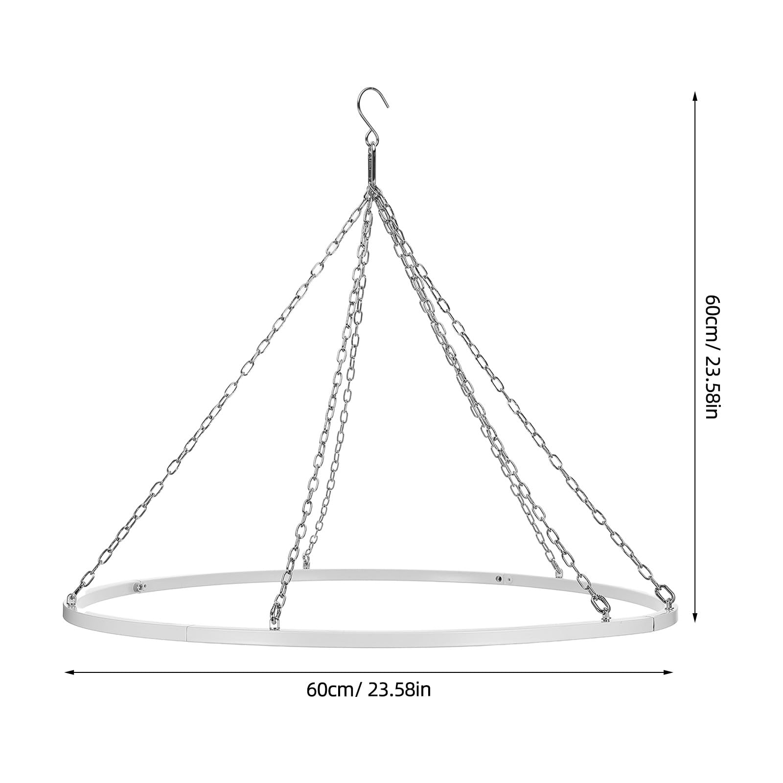 Toddmomy Kit per Appendere Drappeggi da soffitto in Metallo Metallico per 6 Pannelli, Kit di Fissaggio con Cerchi in Metallo Argentato per baldacchino da soffitto, Anello per baldacchino da