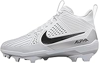 Nike Alpha Menace Strong Men's Football Cleats - Elite Traction Alpha Plate, Black/Metallic Silver/White