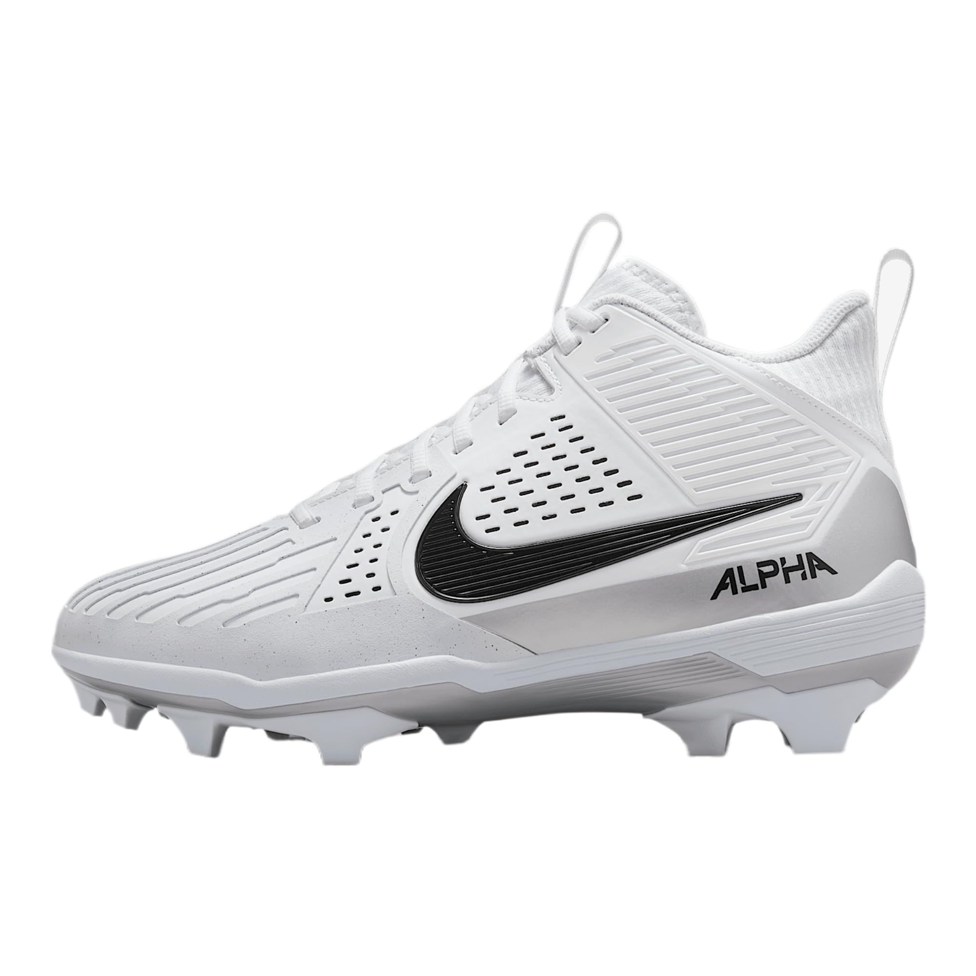 Nike Alpha Menace Strong Mens Football Cleats II5139-010 Black Metallic Silver White
