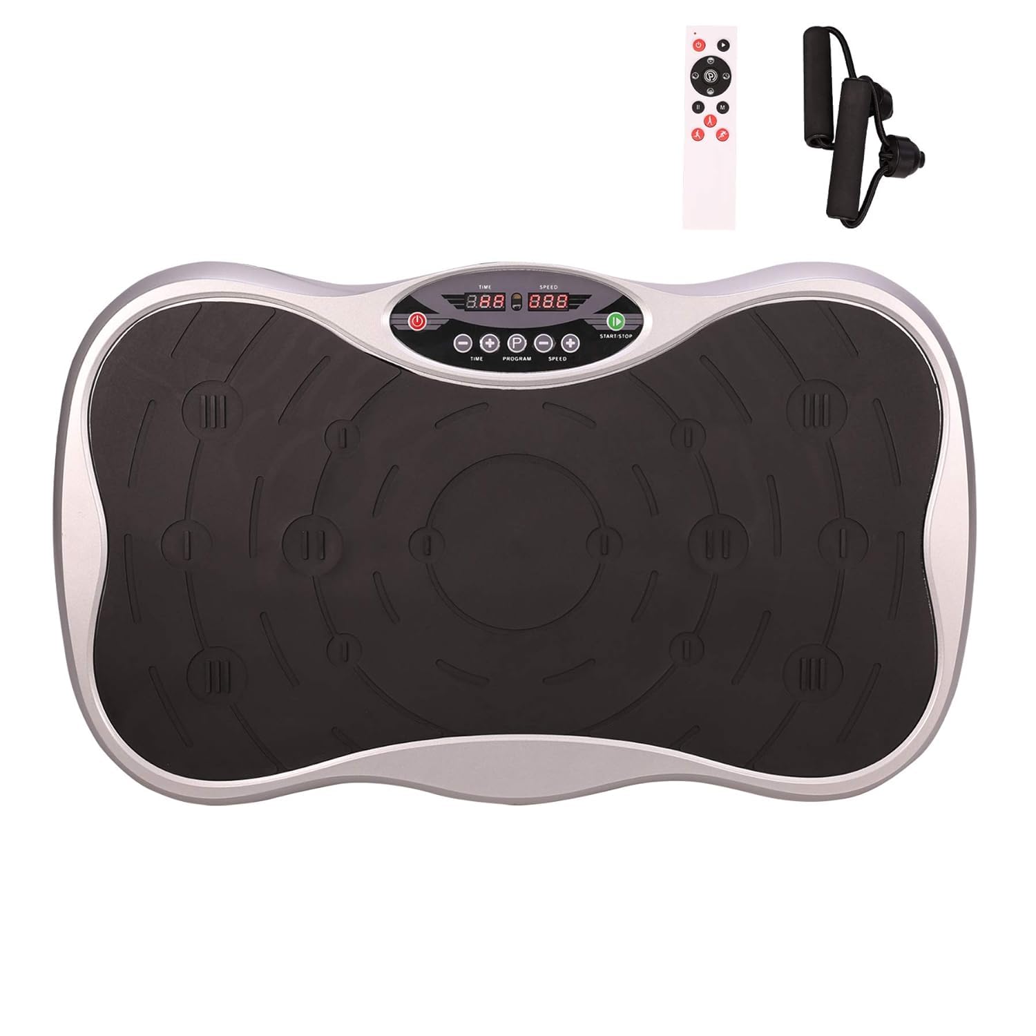 Vibration Plate Exercise Machine, Motion Vibration Platform for Professional Massage, Whole Body Vibration Machine Weight Loss Vibration Plate with Remote Control and Resistance Bands