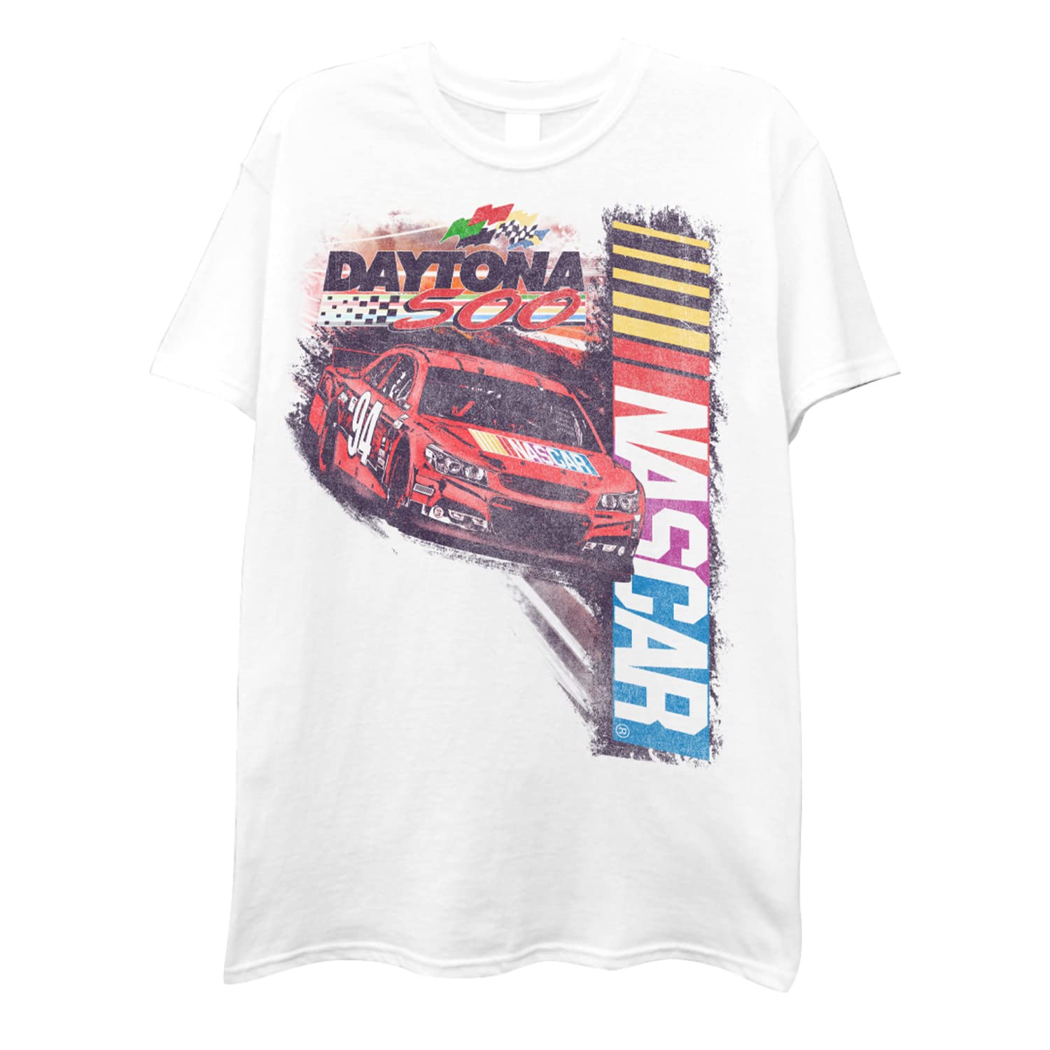 NASCAR Vintage Daytona 500 Shirt - Vintage Race Car Racing Mens Graphic T-Shirt, White, Medium
