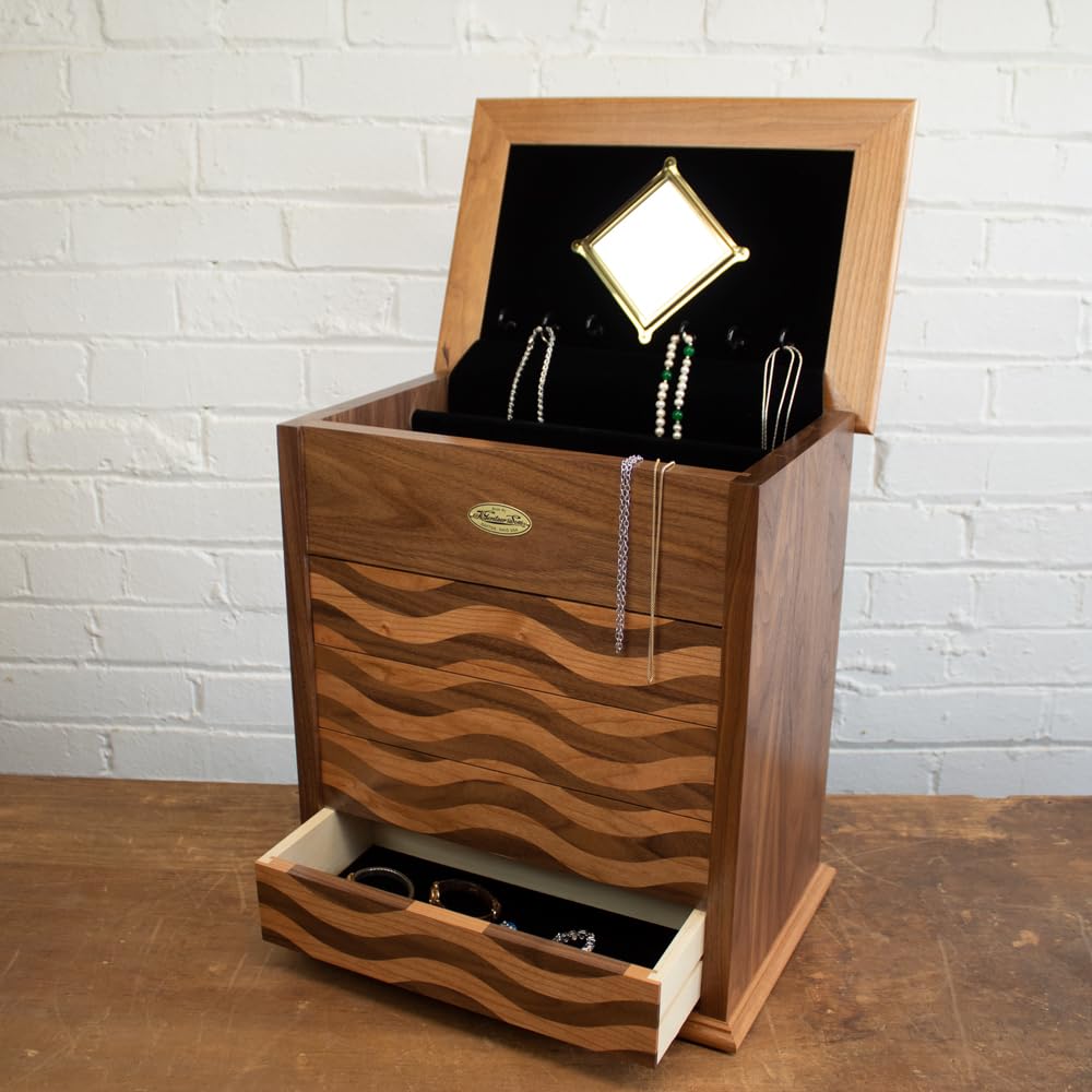 Gerstner - Natural Walnut J1504 Jewelry Chest with Natural Cherry Accents