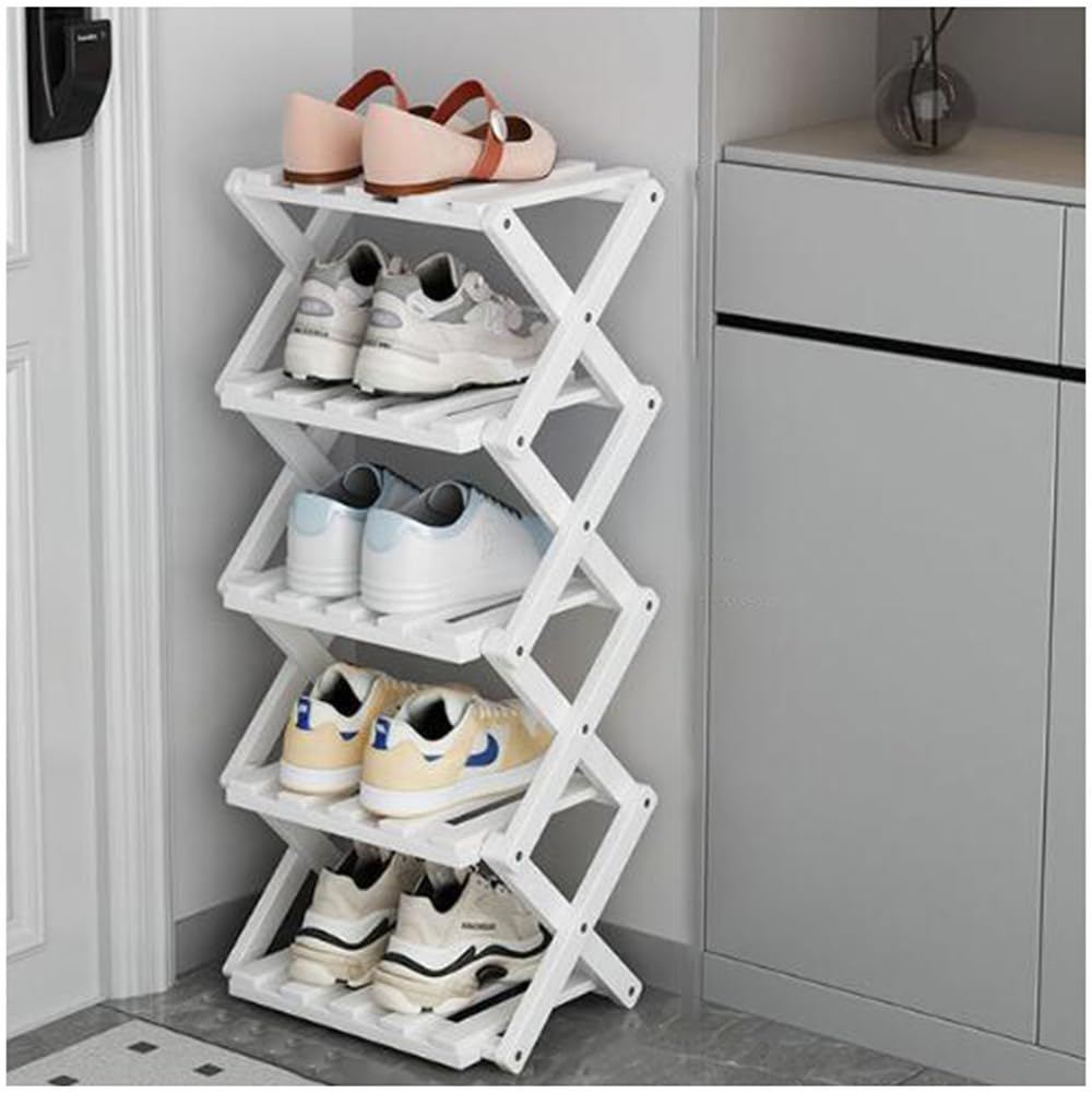 Étagère à chaussures pliable portable et stable sans aucun montage