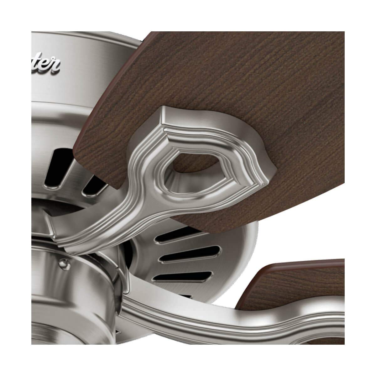 Hunter Fan Builder Elite - Ventilador de techo, 66 W, color niquel pulido