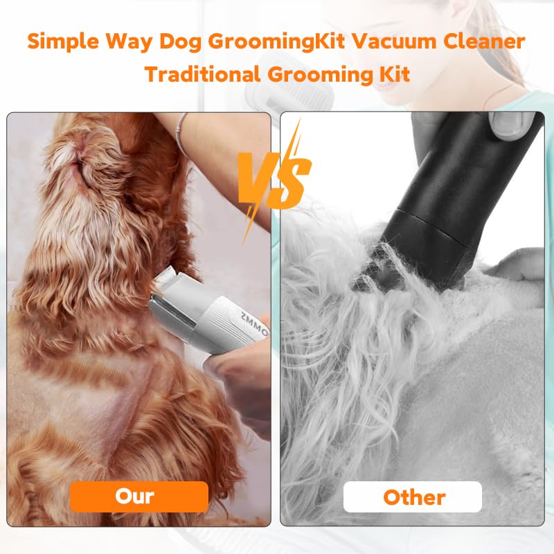Pet Grooming Vacuum, 6-in-1 Dog Grooming Kit with 3 Suction Modes and Large Capacity Dust Cup, Ideal for Dog Owners, Unisex Adult, Pets