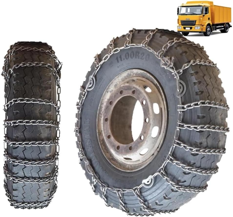 2pcs Universal Emergency Tire Traction Chain Snow Chains for Semi Trucks Metal Tire Chains for SUV Trucks Pickup Trucks Semi Trucks Van Trucks ATV Light Truck Heavy Goods Vehicles 9mm 315/70R22.5