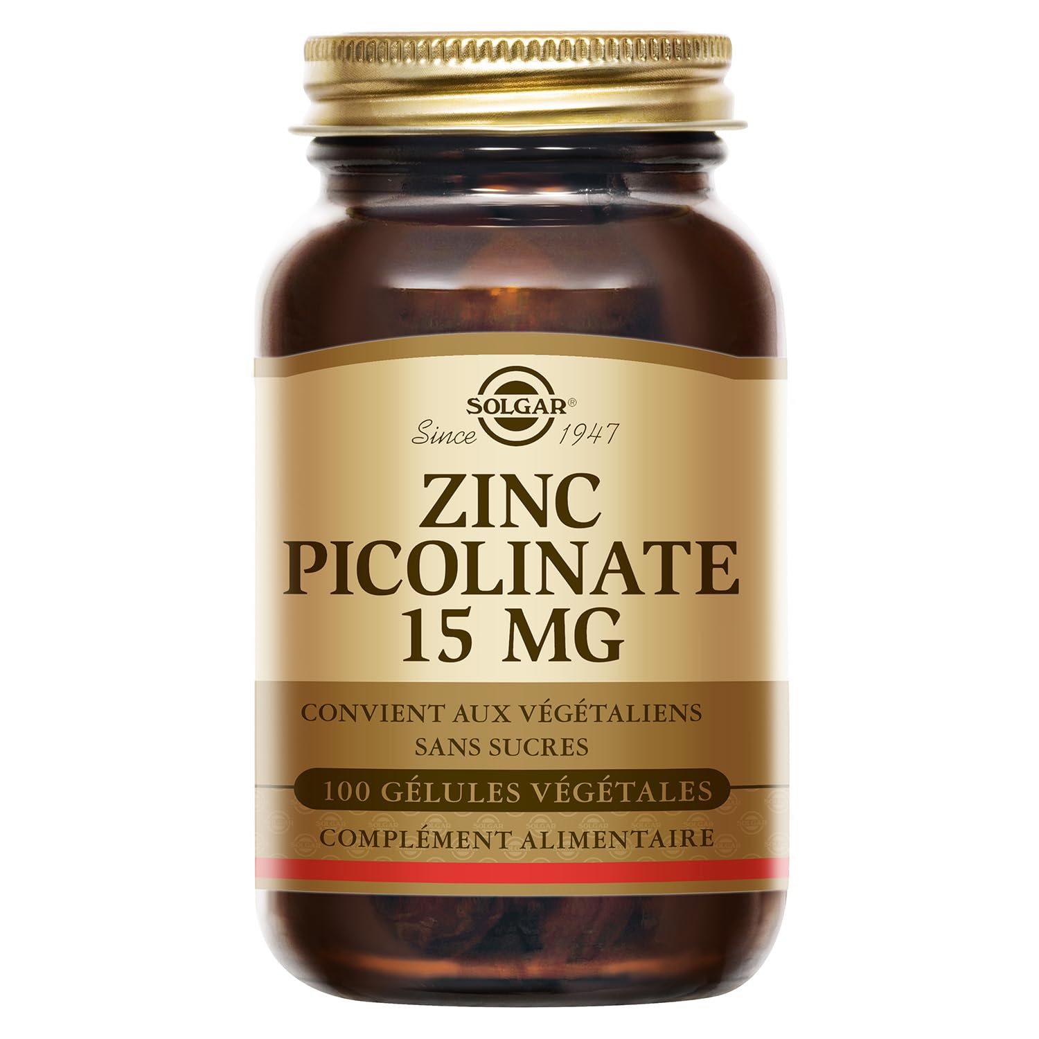 Solgar Zinc Picolinate 15mg - Défenses immunitaires - Pour Adults - Complément Alimentaire - Hight Absorption Zinc - Fla