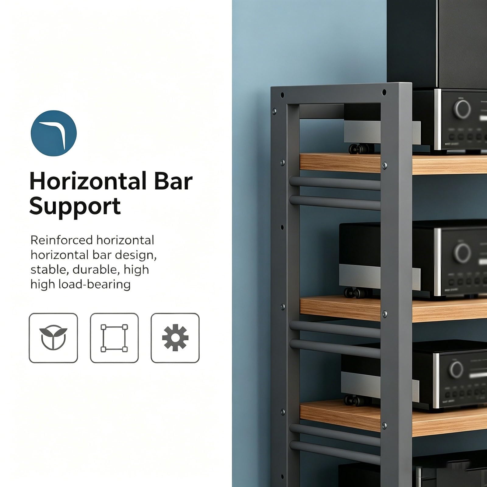 5 Ripiani Media Stand, Scaffale Per Componenti Stereo Di Intrattenimento, Con Ripiano Regolabile In Altezza E Ruote, Supporto Per Giradischi DVD, Per La Casa, L'ufficio(Nero)