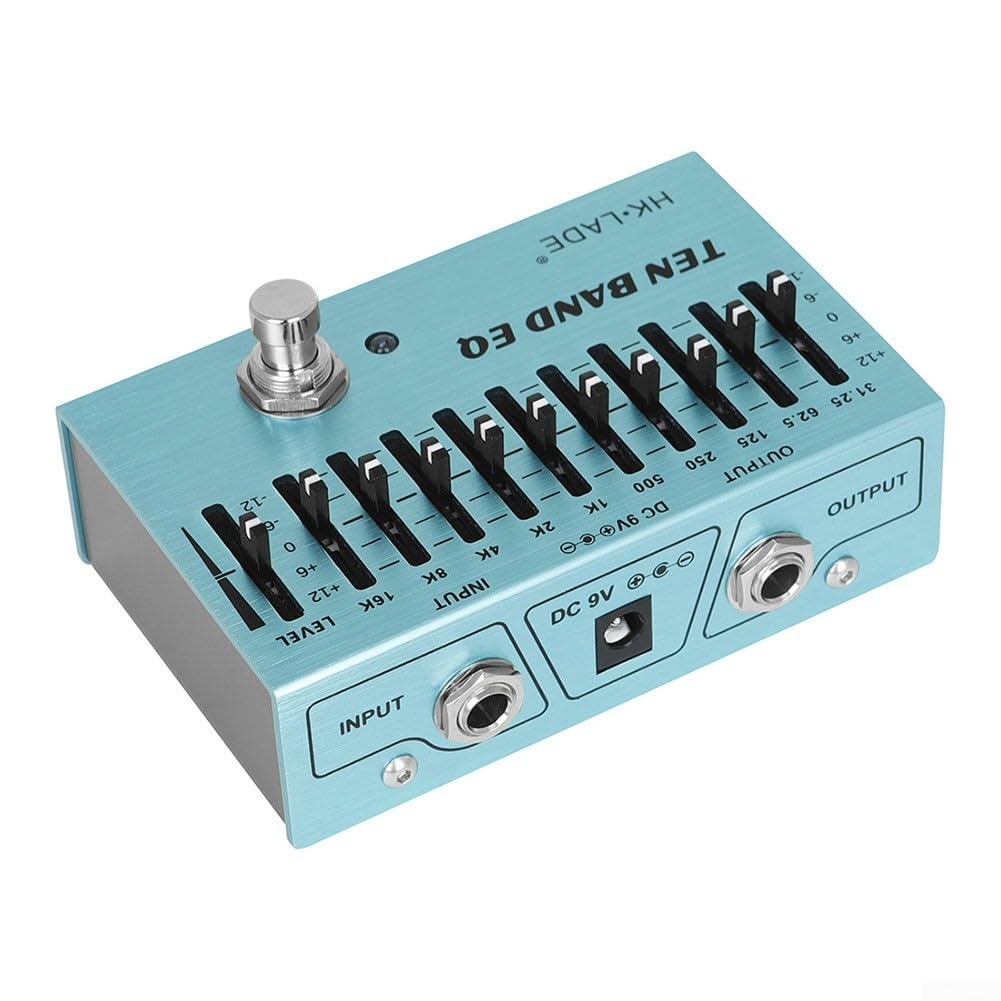 Pédale d'égaliseur à 10 bandes pour guitare True Bypass pour basse 4 cordes/5 cordes et guitares 6 cordes/7 cordes