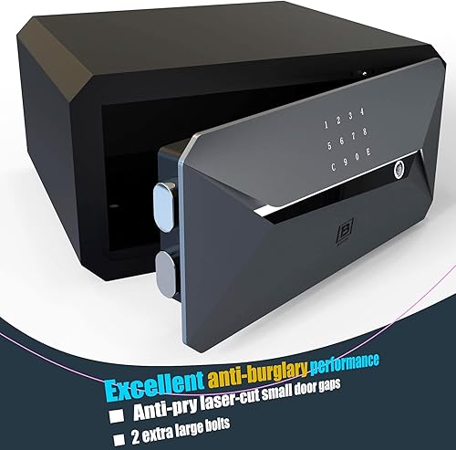 Miniatura 2 de Y-Series Caja fuerte inteligente de huellas dactilares, caja de seguridad con llave, 1.45 cúbicos, caja de seguridad para el hogar (1.45 pies