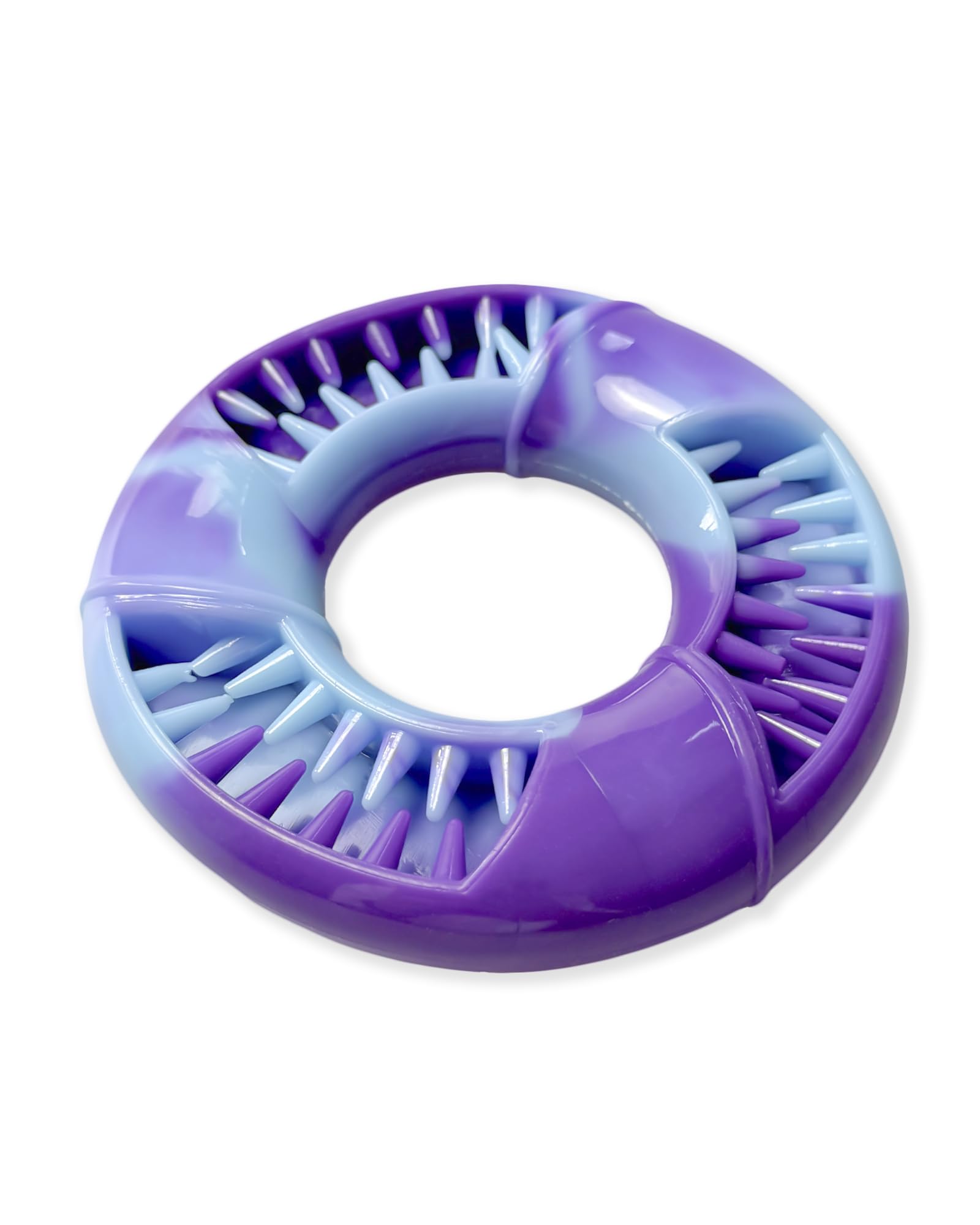 ETIALURE Purple Puppy Chew Toys, Rubber Dog Teeth Cleaning Interactive Toys, Pet Slow Feeder for Reduce Boredom, Suitable Puppies and Small Adult Dogs (Circular)