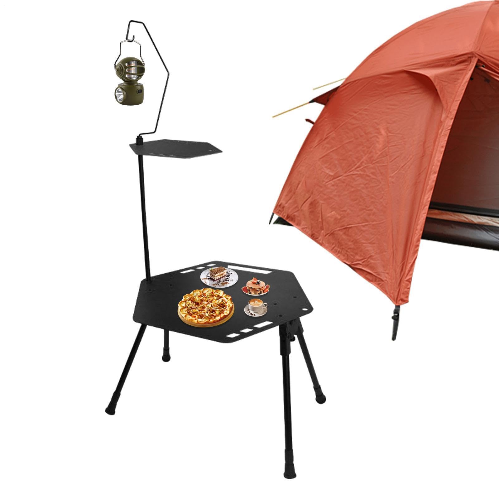 Tavolo Da Picnic Pieghevole - Tavolo Da Campeggio In Lega Di Alluminio | Tavol Da Esterno Portatile Con Supporto Per Luce Per La Pesca Al Barbecue Da Viaggio Realizzato Con Robusta Lega Di Alluminio