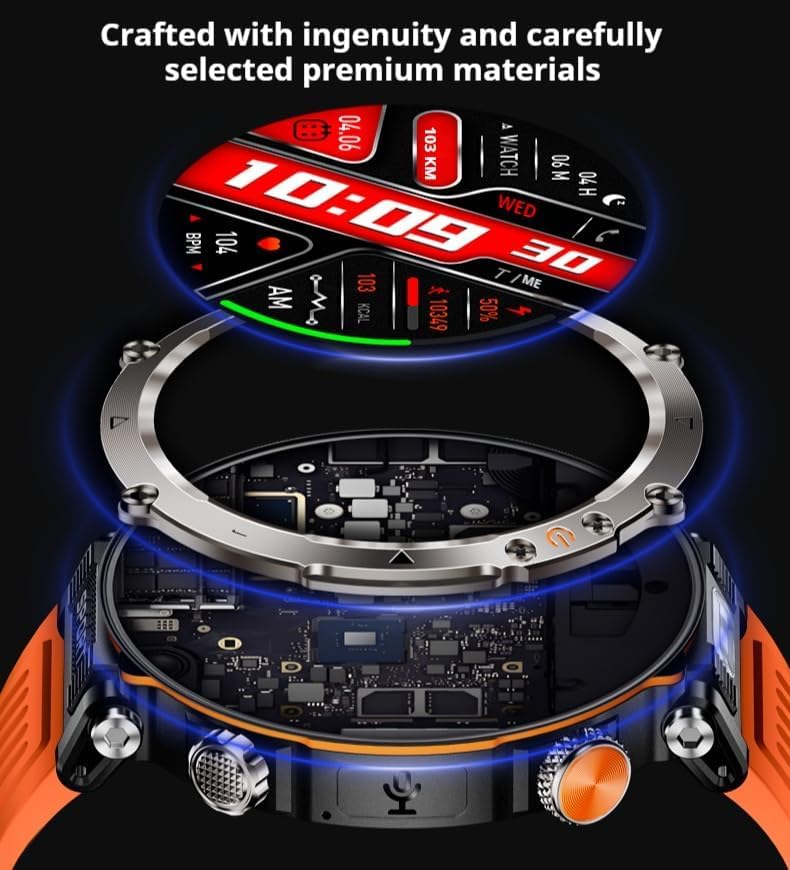 Exploded view of AiBaoQi HT30 Smart Watch components
