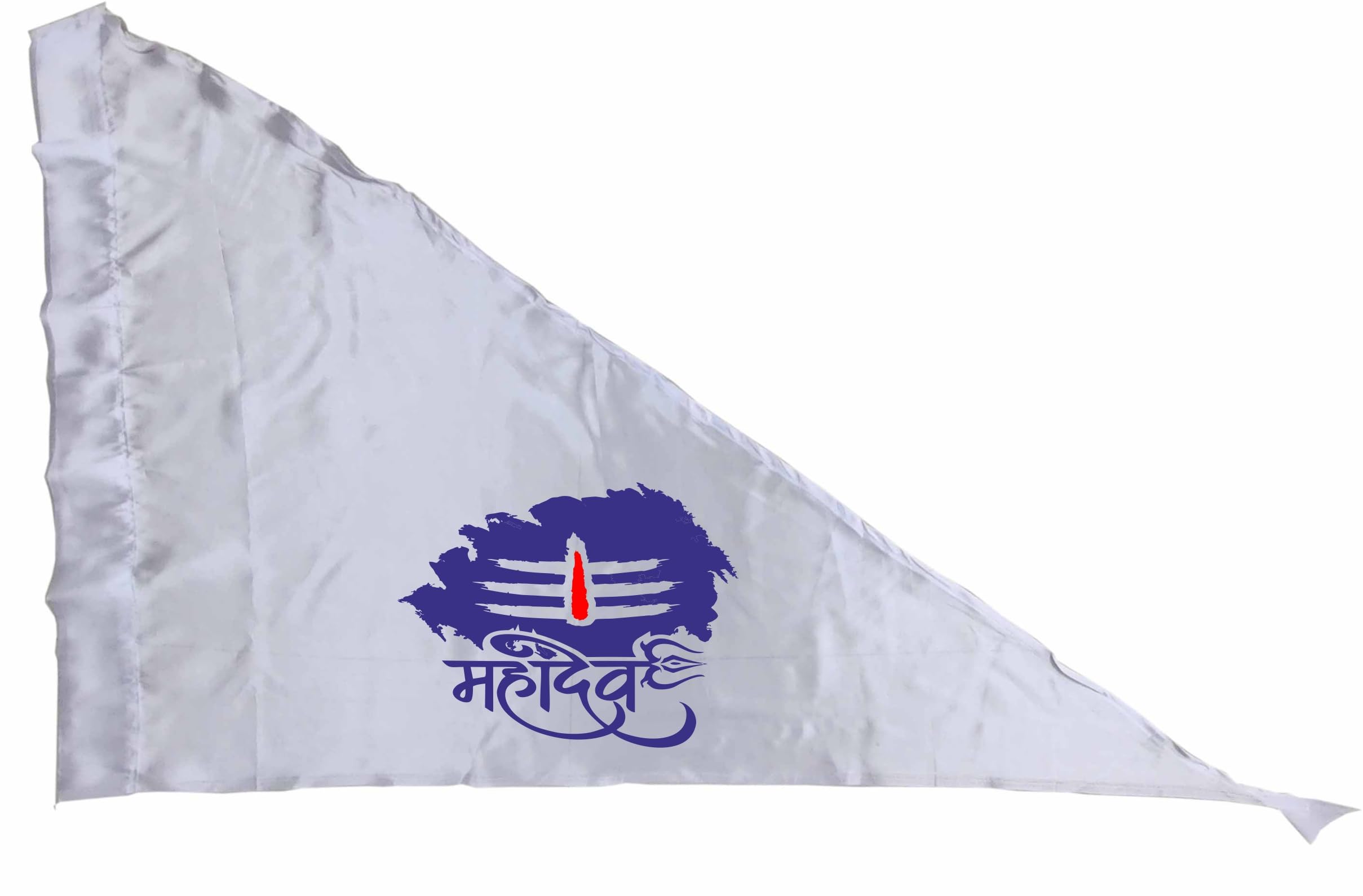 La Jarden® White (2.16 x 3.33 feet) Silky Shiny Satin Mahadev Tilak Flag | Shivji Dhwaj for Mahashivratri, Shravan Maas, Pooja, Temple & Home Decor | Hindu Religious Flag for Shiv Bhakts & Spiritual Occasions (Large size 26x40 inches)-image-11