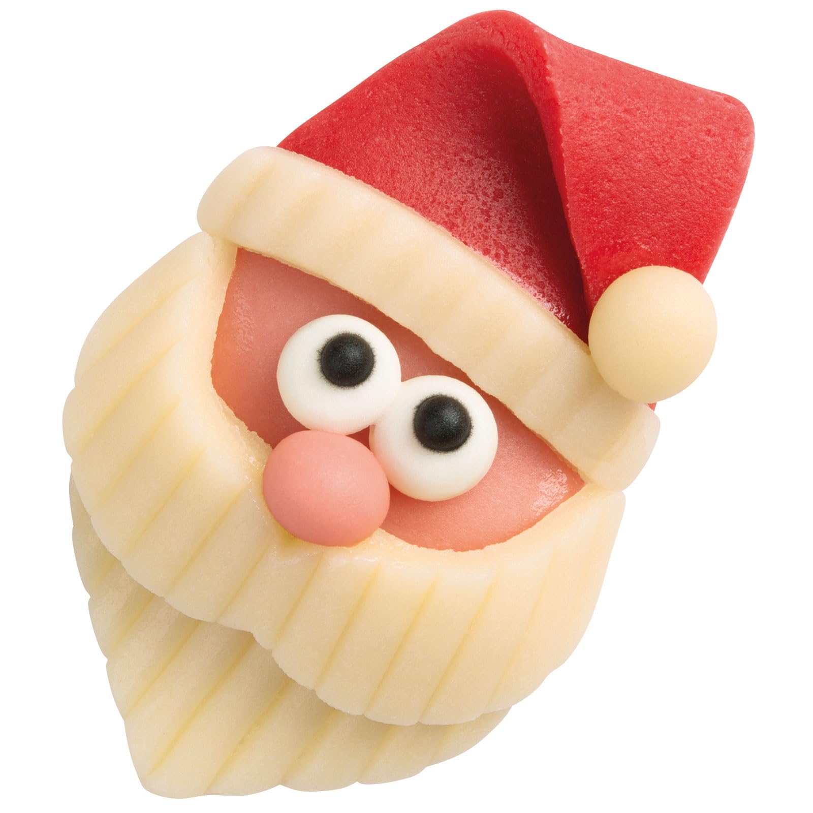 Günthart 30 Stück Marzipan Nikolaus Weihnachtsmann Gesicher in 2D optik, perfekt zum Verschenken, anlässlich zur Winterzeit, 1er Pack (443 gr)