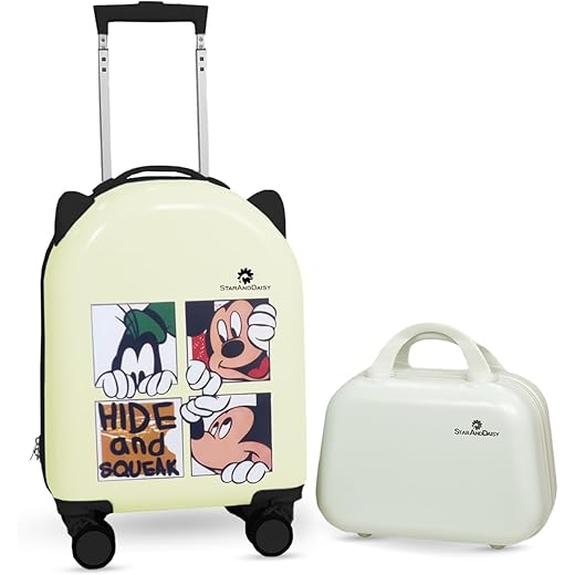 Kids Luggage Combo with Wheels Beige-Mickey Mouse