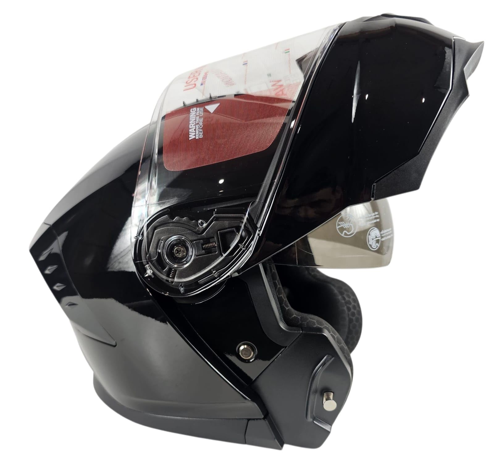 Casco Modulare moto apribile ULTIMA OMOLOGAZIONE CE 22.06 Visierino occhialini Nero