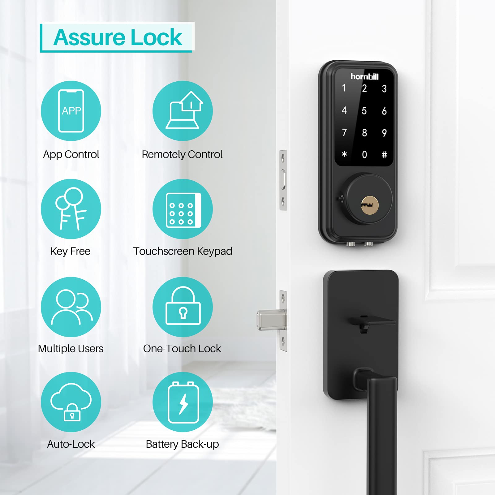 WiFi Smart Deadbolt Lock with Touchscreen Keypad, Keyless Entry