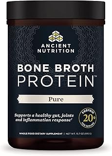 Ancient Nutrition Bone Broth Protein Powder, Pure Flavor, 20 Servings Size