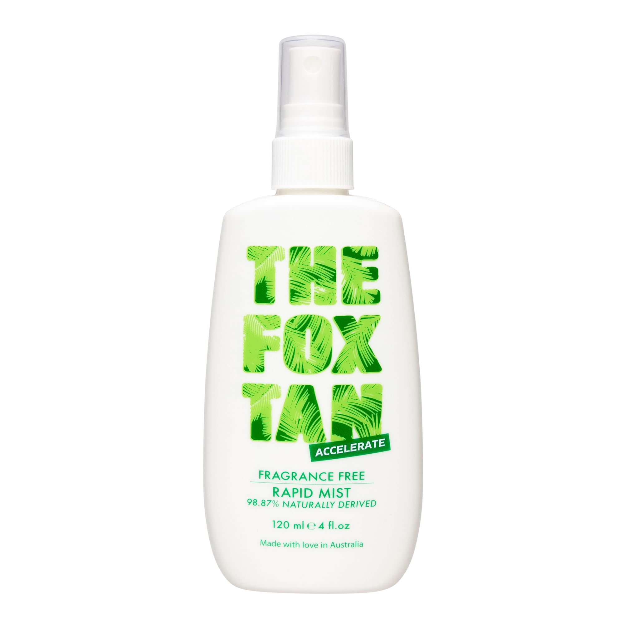 The Fox Tan - Fragrance Free Rapid Tanning Mist - Acceleratore abbronzante senza profumo e autoabbronzante, spray abbronzante per viso e corpo, per sole e solarium, 120 ml
