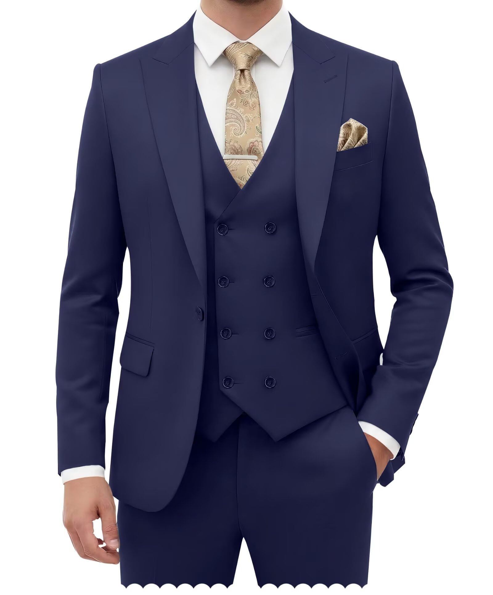 Suit for Men Wedding Slim Fit 3 Piece Set Blazer Jacket Vest Pants Tuxedo Suits for Groomsmen Business Prom Party Sport Coat