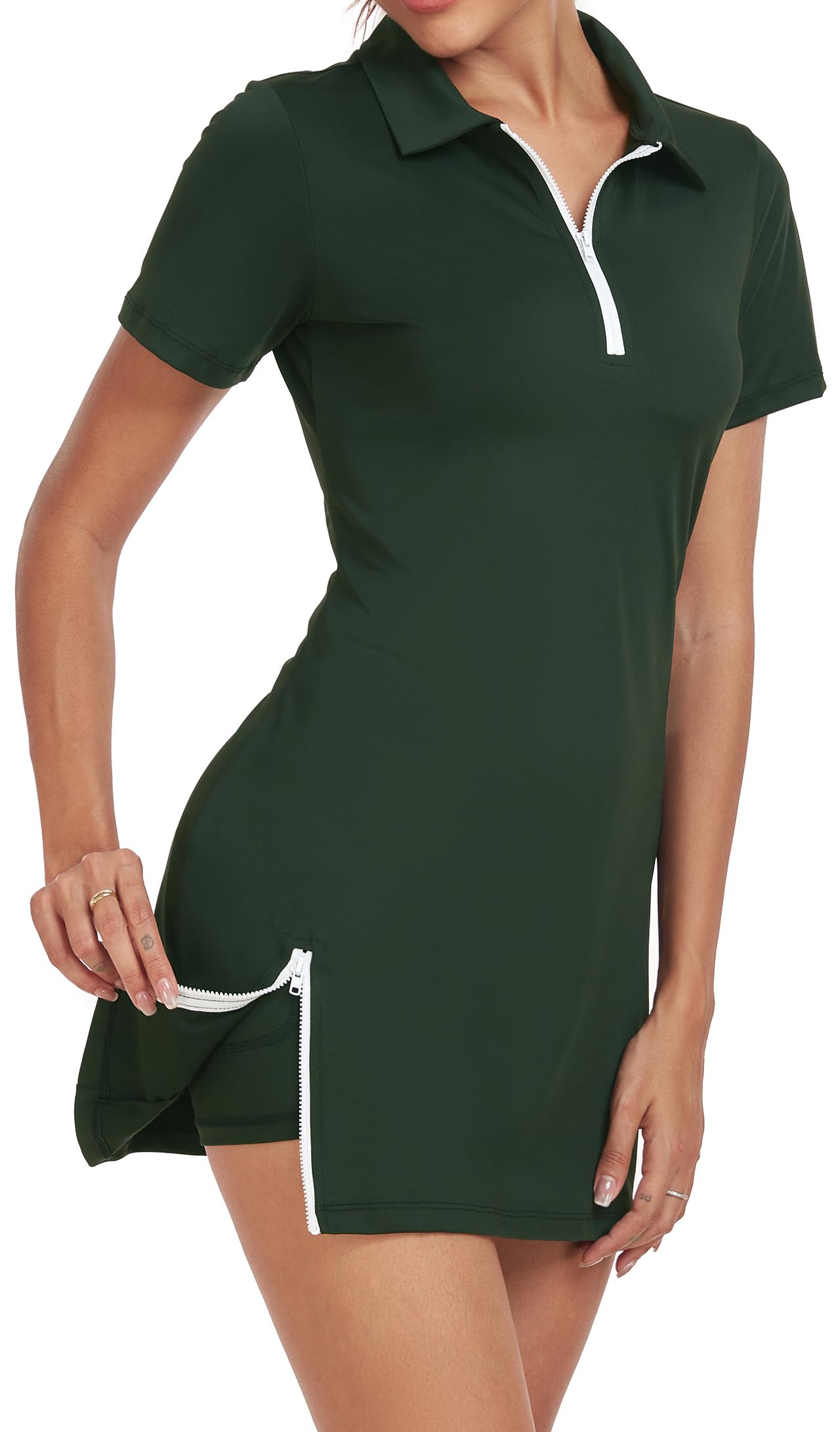 Womens Two Piece Tennis Golf Dress Active Athletic Exercise Sports Wear Dresses for Women with Pocket Separate Shorts-image-37
