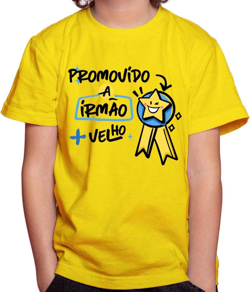 Camiseta Camisa Infantil Juvenil Menino Menina Gamer Promovido a Irmão Mais Velho Mod-02