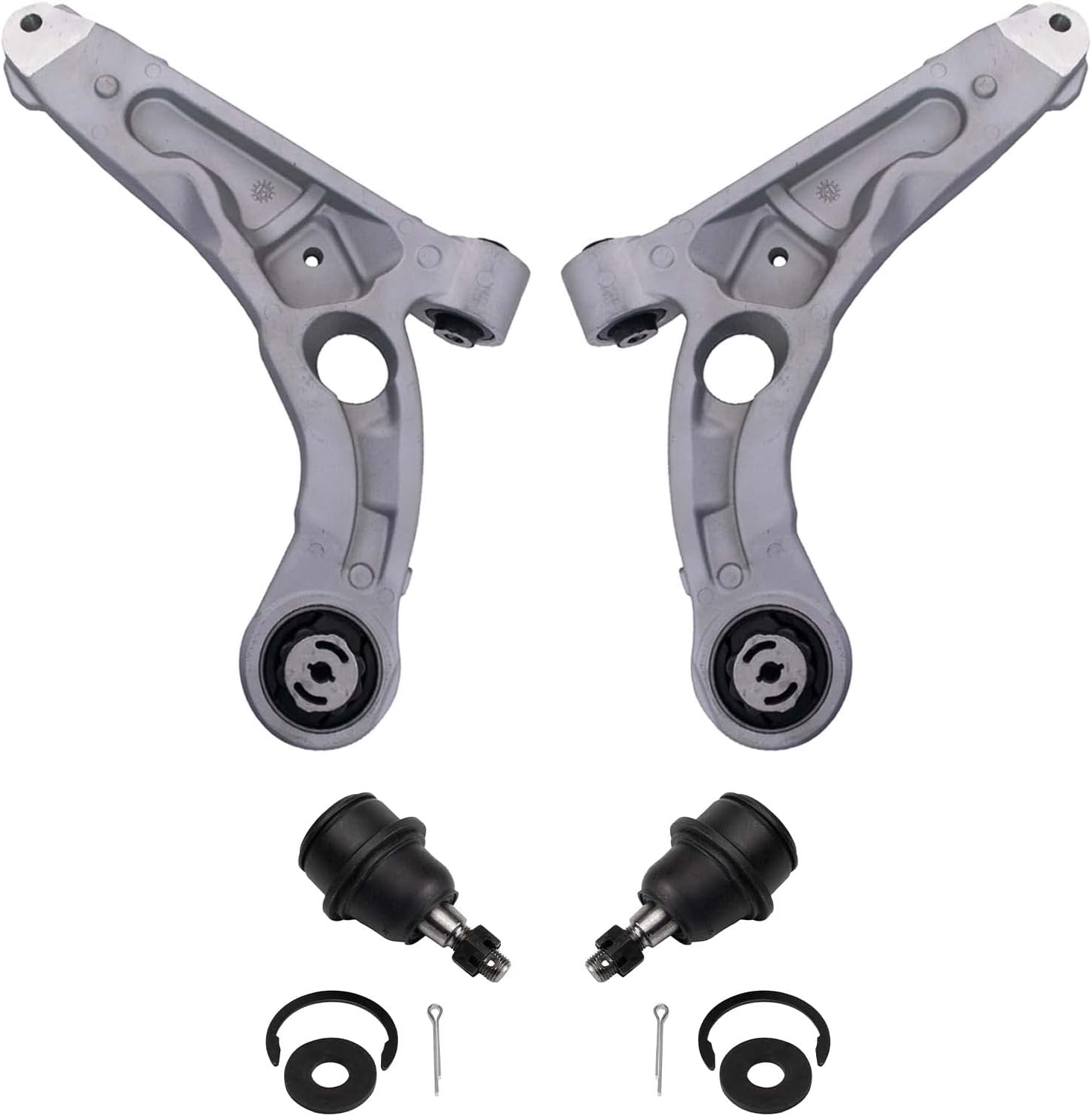 TRQ Front Lower Control Arm Set with Ball Joints, Jeep Cherokee 2014-2018