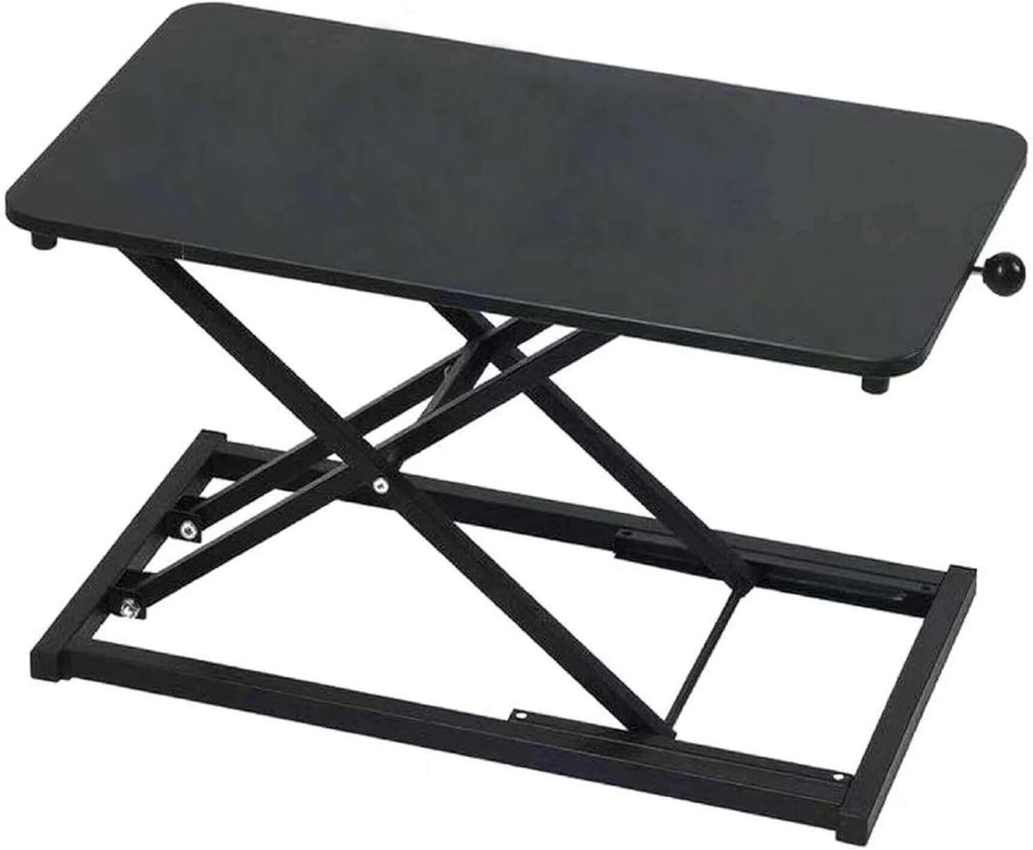 Height Adjustable Standing Desk Converter, Ergonomic Sit Stand Desk Riser with X-Lift Structure, 23.6 x 13.3 Inch Portable Desktop Workstation, Keyboard Stand for Laptop Monitor, Black